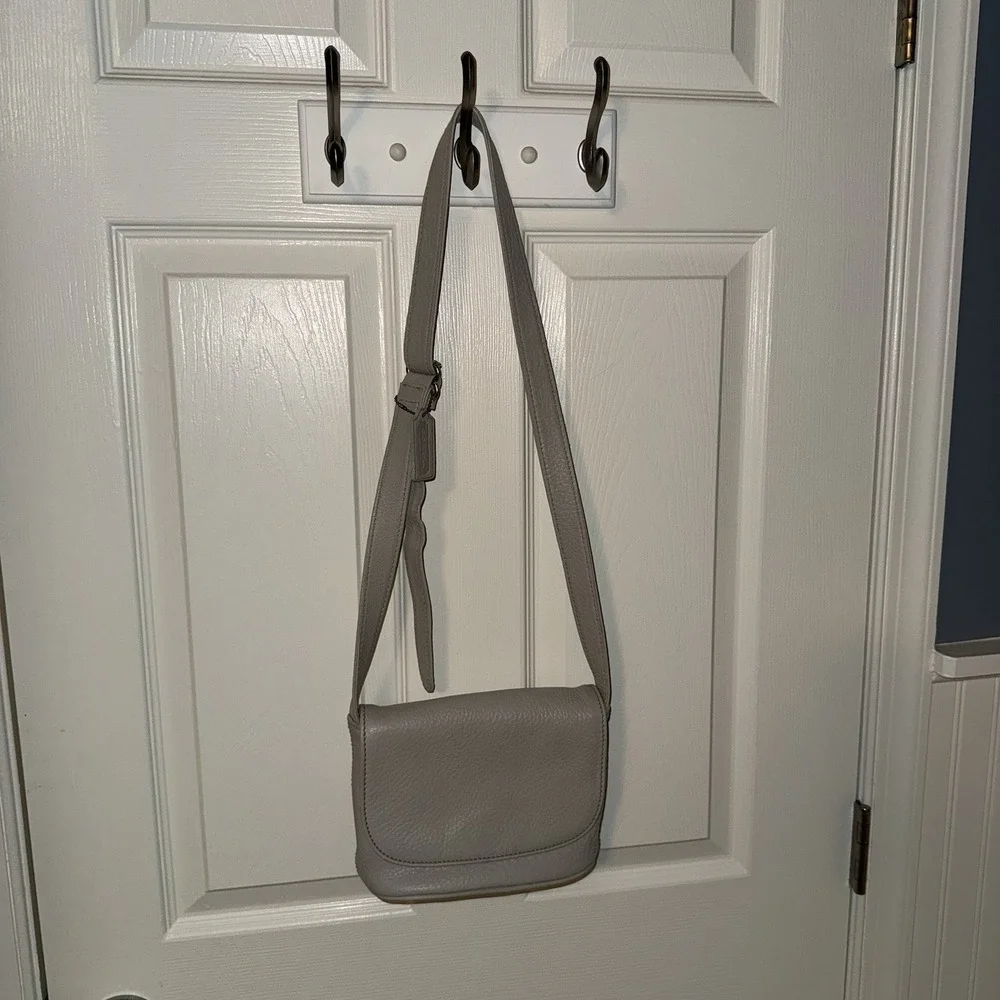 Vintage Coach Sonoma Small Flap Bag Natural Grain Leather Crossbody Parchment